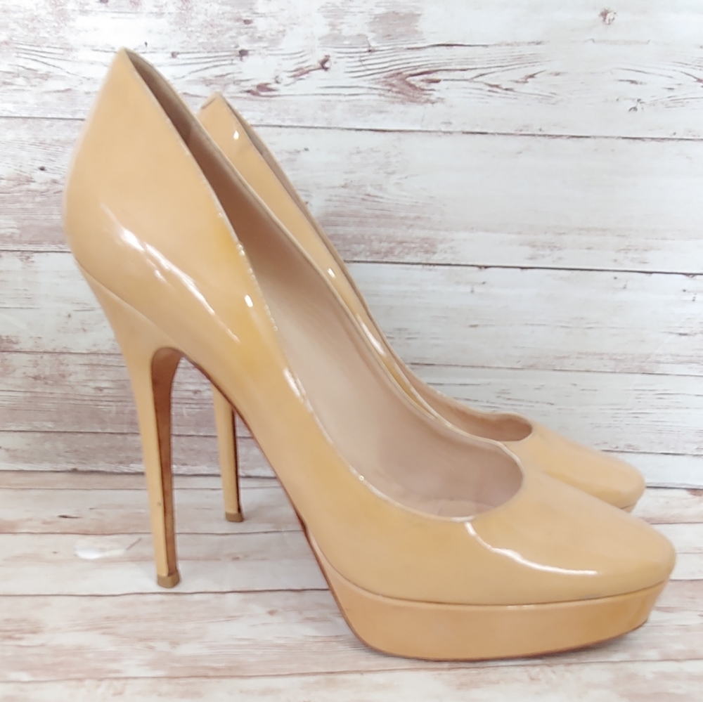 Jimmy Choo beige patent pumps